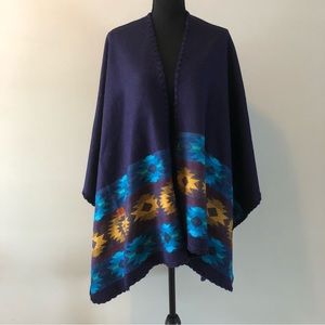 Women’s Inka’s World Navy Blue Poncho Cape O/S